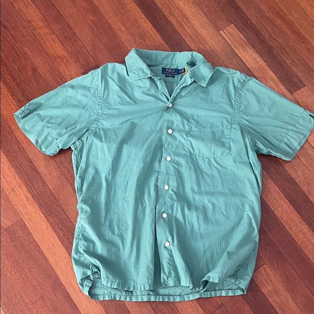 Polo by Ralph Lauren Men's Teal Button-Down Shirt